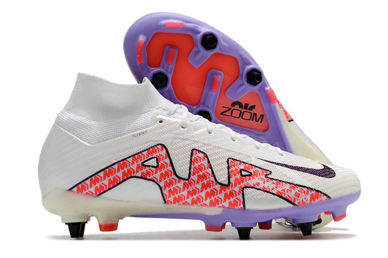 Chuteira Nike Mercurial Superfly IX Elite SG Campo - Branco e Vermelho